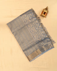 SC3052 - Tissue Plain Saree with Rich Pallu