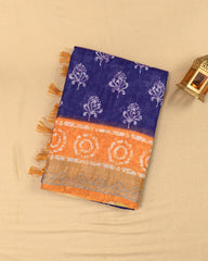 SC4350 - Linen With Bandhini Print And Border Stone