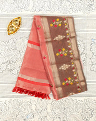 SC3120 - Tissue Saree With Sequence And Embroidery Work