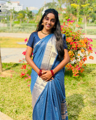 SC6913 - CREPE CHECKED SAREE