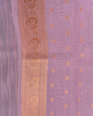 SC3181 - Linen Saree With Copper And Silver Butta
