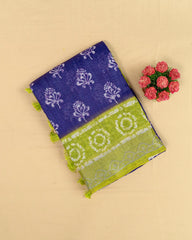 SC4350 - Linen With Bandhini Print And Border Stone