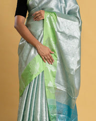Silver Tissue Saree with Shimmer Finish