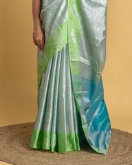 Silver Tissue Saree with Shimmer Finish
