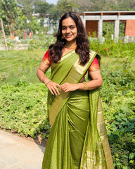 SC6913 - CREPE CHECKED SAREE