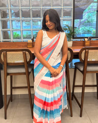 SC4845 - Linen Saree with Fancy Lines