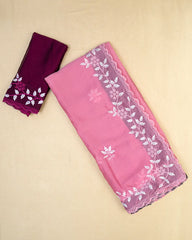 SC6334 - CHIFFON FANCY EMBROIDERY SAREE