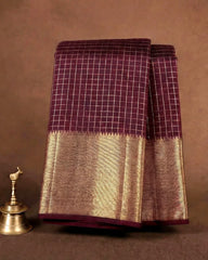 SC6913 - CREPE CHECKED SAREE