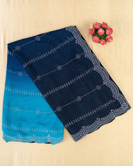 SC6490 - CHIFFON SAREE WITH DUAL TONE AND STONE WORK