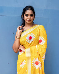 SC6183(2) - LINEN EMBROIDERY SAREE