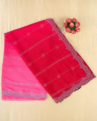 SC6490 - CHIFFON SAREE WITH DUAL TONE AND STONE WORK