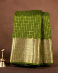 SC6913 - CREPE CHECKED SAREE