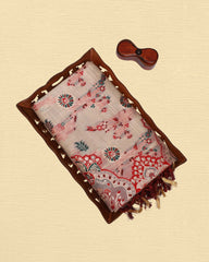 Zari Woven Floral Saree With Running Blouse