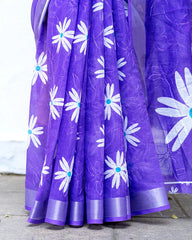 SC6183(1) - LINEN EMBROIDERY SAREE