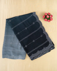 SC6490 - CHIFFON SAREE WITH DUAL TONE AND STONE WORK