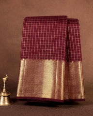 SC6913 - CREPE CHECKED SAREE