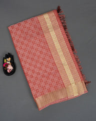 SC6168 - LINEN SAREE ZARKI CHECKED