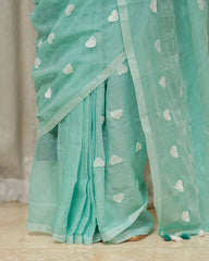 SC8982 - MUL MUL LOVE EMBROIDERY COTTON SAREE