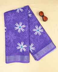 SC6183(1) - LINEN EMBROIDERY SAREE
