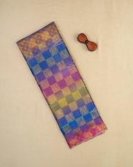 SC6624 - SATIN MULTI STONE ZARI CHECKED SAREE