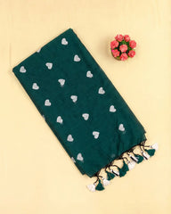 SC8982 - MUL MUL LOVE EMBROIDERY COTTON SAREE