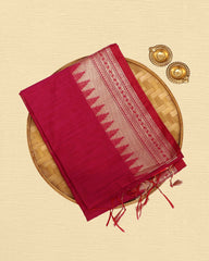Tussar Cotton Saree With Tower Border