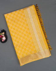 SC6168 - LINEN SAREE ZARKI CHECKED