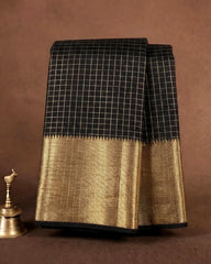 SC6913 - CREPE CHECKED SAREE