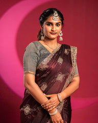 SC5929 - FENDY SAREE WITH JHARKHAND STONE WORK
