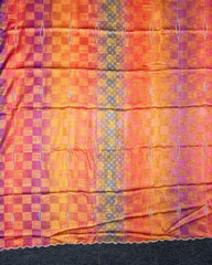 SC6624 - SATIN MULTI STONE ZARI CHECKED SAREE