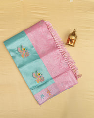 SC4879 - TISSUE SAREE WITH MULTI COLOUR STONE