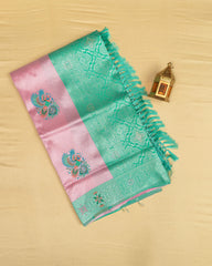 SC4879 - TISSUE SAREE WITH MULTI COLOUR STONE
