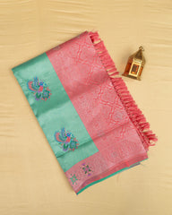 SC4879 - TISSUE SAREE WITH MULTI COLOUR STONE