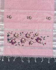 SC4886 - Linen saree with sticker print