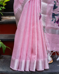 SC4886 - Linen saree with sticker print