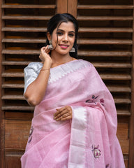 SC4886 - Linen saree with sticker print