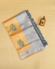 SC4879 - TISSUE SAREE WITH MULTI COLOUR STONE