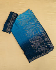 SC4875 - FENDY SATIN WITH MULTI COLOUR STONE