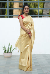 Tissue Saree With Embose Small Buttas