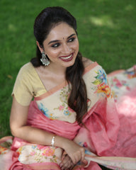 Tissue Embroidery Saree