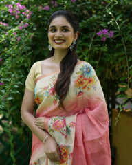 Tissue Embroidery Saree
