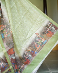 Tissue Embroidery Kalamkari Saree