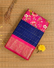 SC6005 - DOLA SILK DIGITAL PRINT WITH ZARI LINES