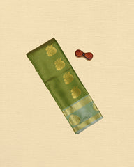 Litchi Silks Saree With Traditional Double Border