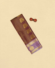 Litchi Silks Saree With Traditional Double Border