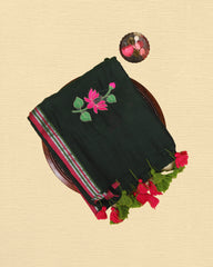 Mul Mul Lotus Embroidery Saree