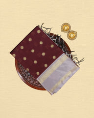Katan Silk With Contrast Rettapadai Border Saree