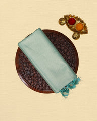Tissue Saree With Embose Small Buttas