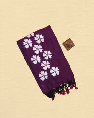 Nithyakalyani Flower Printed Mul Mul Saree