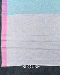 SC4000 - Tissue Linen Saree With Pink Embroidery All Over